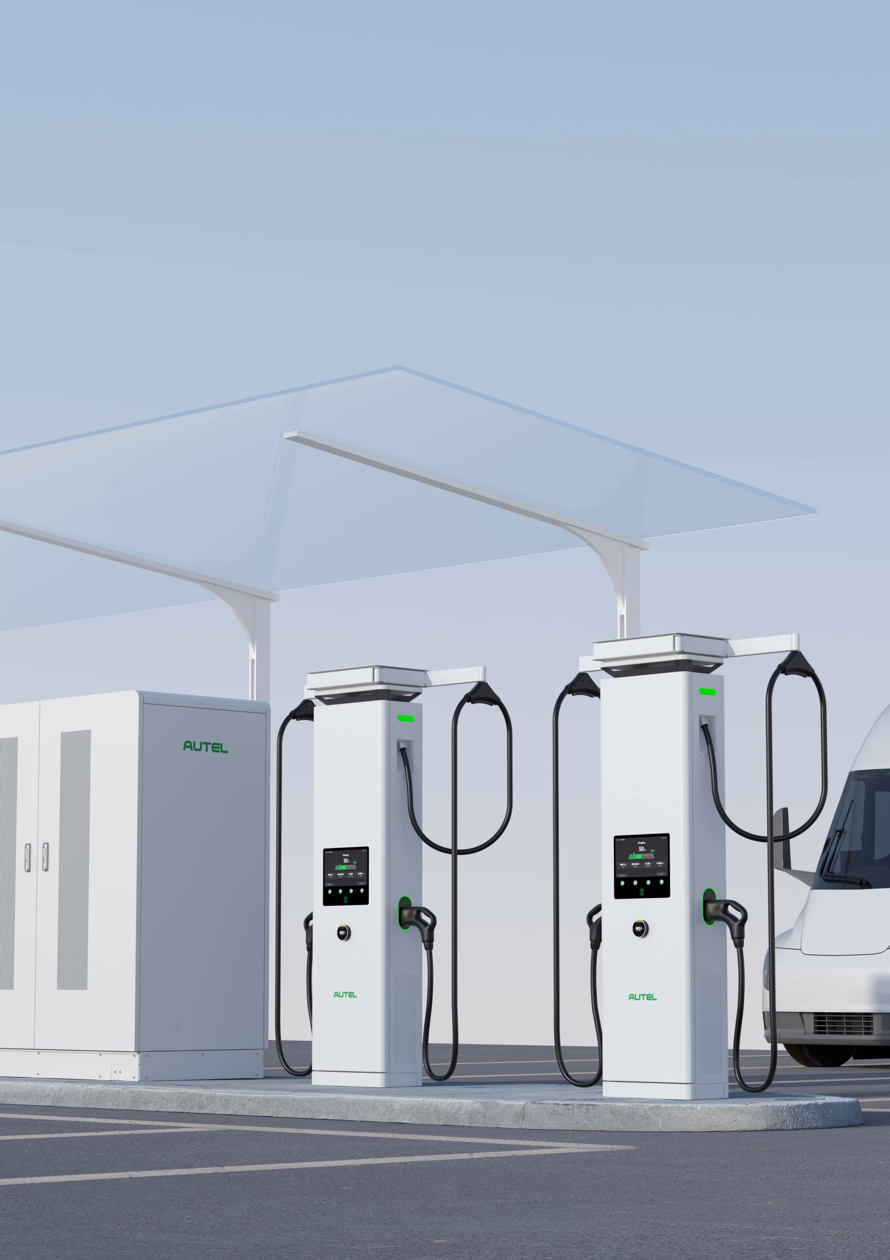 Autel MaxiCharger HiPower Thundergrid truck charging heavy vehicle