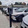 mounting pole pedestal Thundergrid EV charger tesla