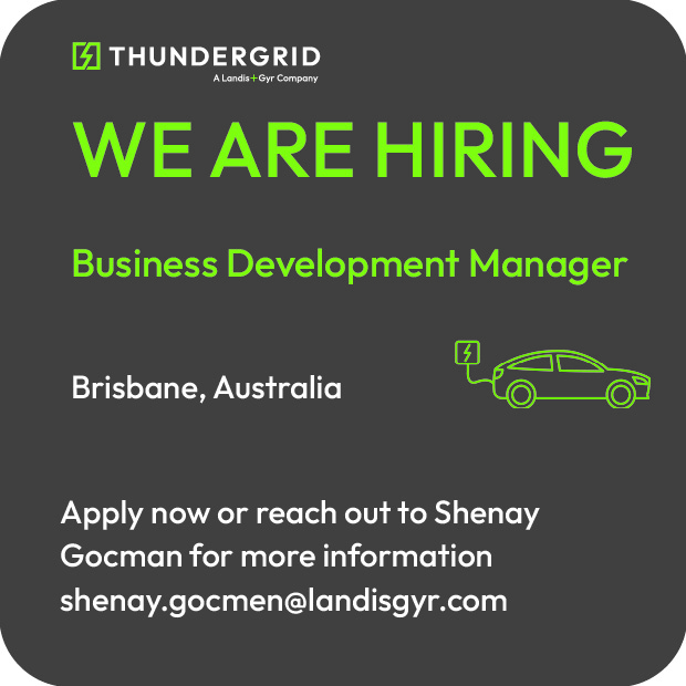 Thundergrid job offer BDM Brisbane, Australia Business development manager EV charging