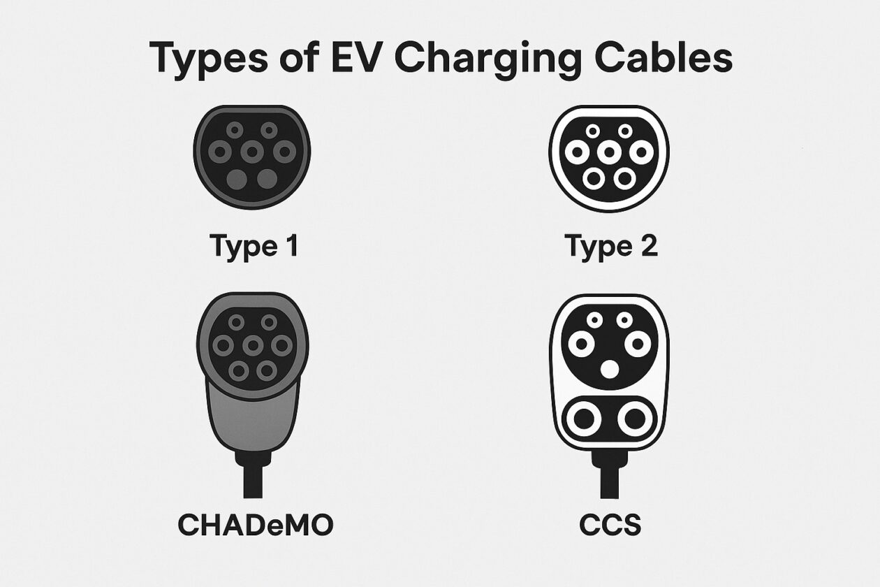EV charging cables types electric vehicle charging cables Thundergrid